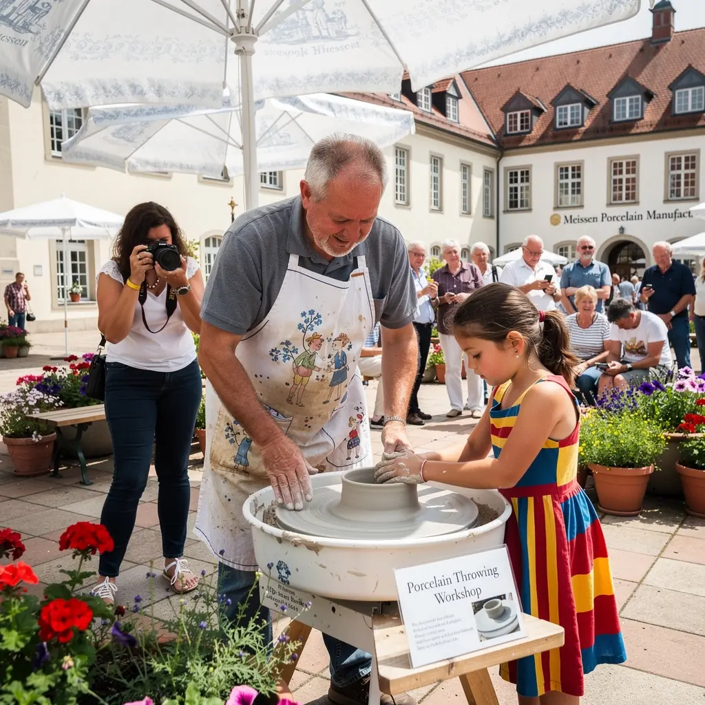 Panoramablick auf das Schloss Albrechtsburg, umgeben von der malerischen Stadt Meissen.